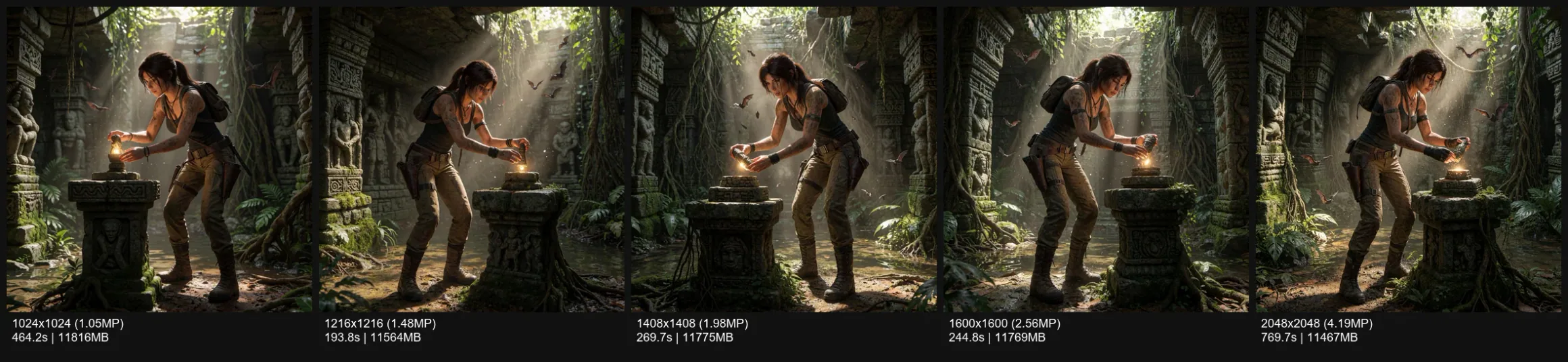 Lara Croft Resolution Grid