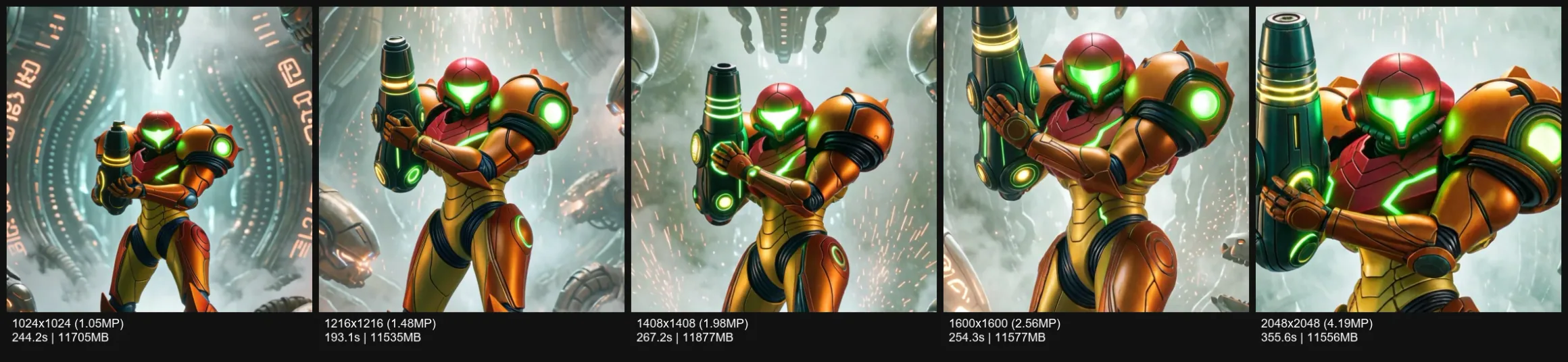 Samus Aran Center Detail Grid