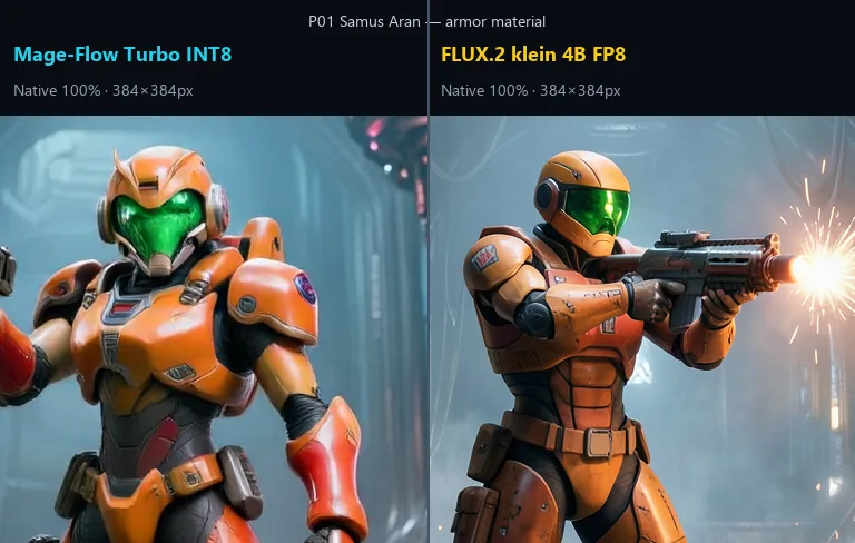 Native 100 percent crop comparing Samus armor and material rendering